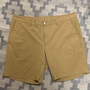 CRZ YOGA Men's Khaki Flat Front Shorts
